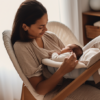 An image of a mother holding her baby close while breastfeeding, with a caption explaining what breastfeeding on demand means.